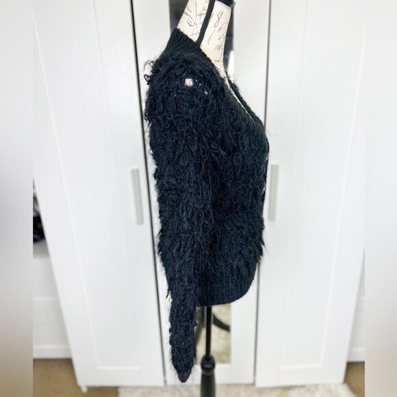 Anthropologie Leifsdottir Black Wool Alpaca Mohair Blend Knit Sweater Size XS - Picture 8 of 13